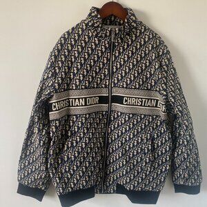 Dior printed jacquard embroidered denim shirt jacket 2XL